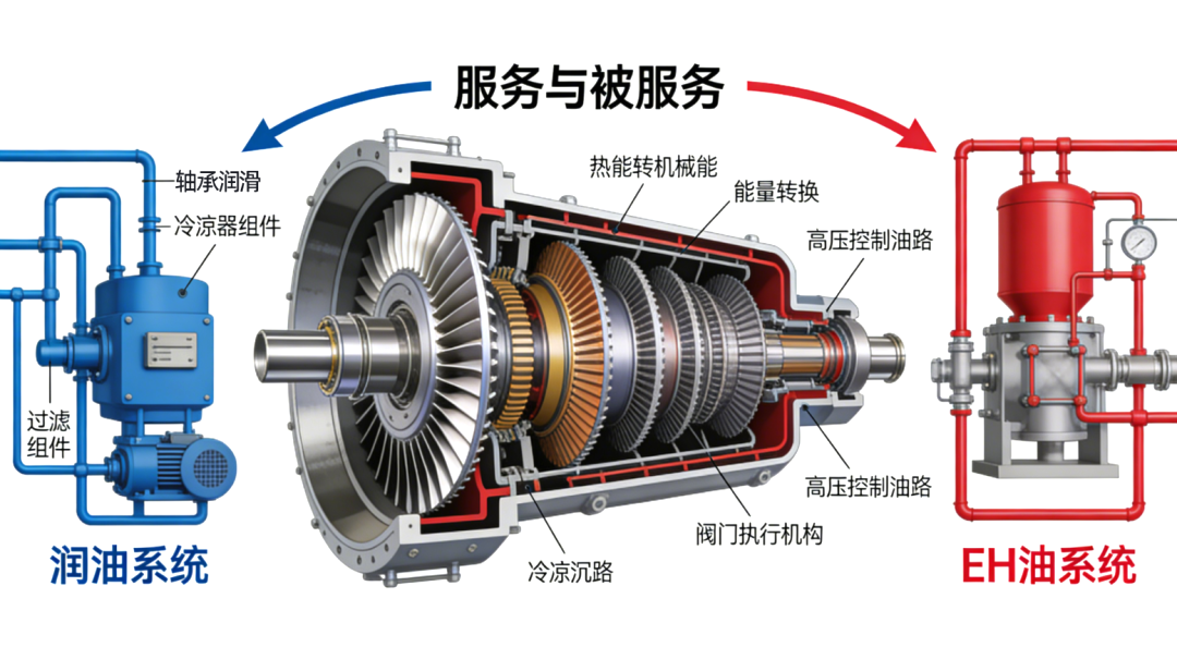 透平系統(tǒng)與潤(rùn)滑油系統(tǒng)、EH油系統(tǒng)的功能定位與關(guān)聯(lián)分析 圖3